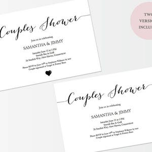 Couples Shower Invite DIY Printable Invitation Template - Etsy