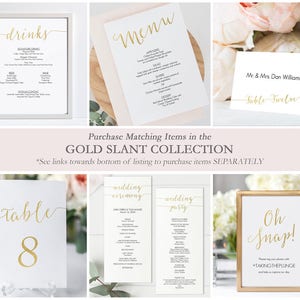 Gold Signature Cocktails Menu Sign Printable 5x7 inch Card Wedding Bar Menu Editable PDF Instant Download 5x7 inches GD0807 image 6