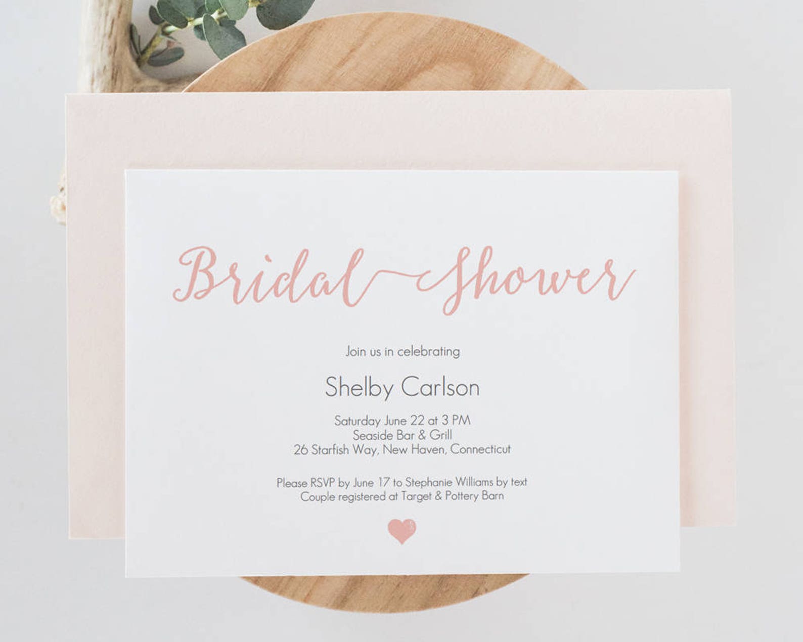 Printable Blush Bridal Shower Invitation Editable PDF Etsy