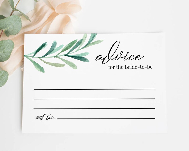 Advice Card for Bride to Be Bridal Shower Advice Cards Etsy