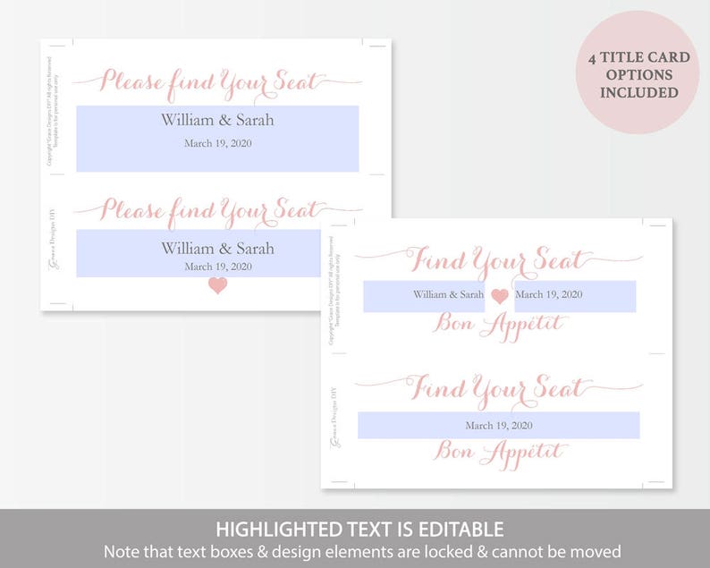 Tables 1-30- Pink Wedding 5x7inches -#GD1601 DIY Editable PDF Template Blush Pink Seating Chart Kit Printable Table Assignment Cards