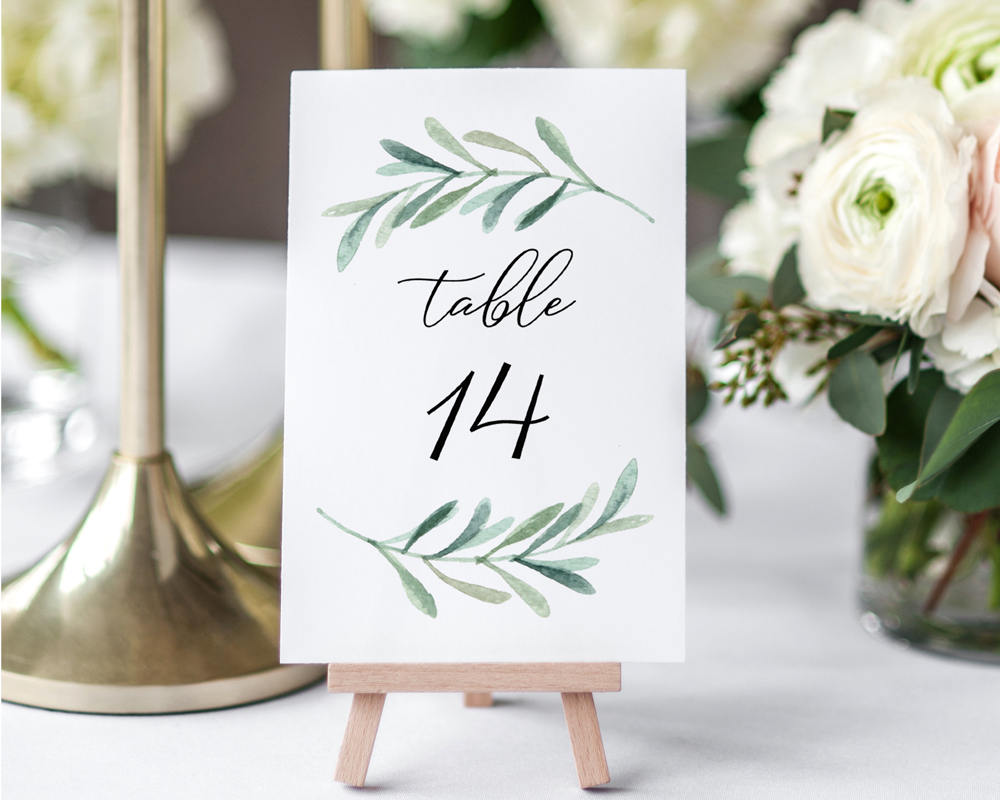 Printable Greenery Table Number Set Wedding Table Cards | Etsy Australia