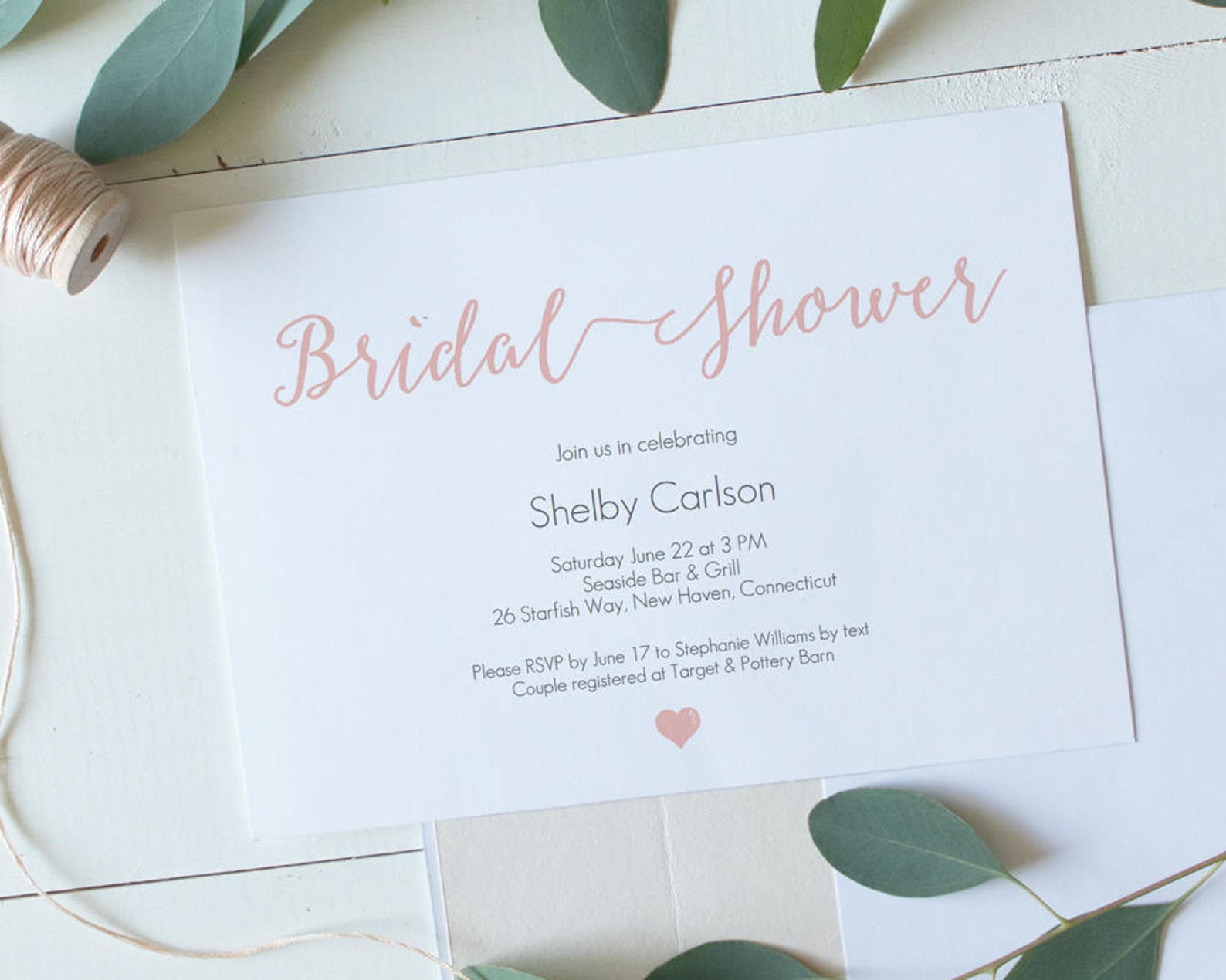 Printable Blush Bridal Shower Invitation Editable PDF Etsy