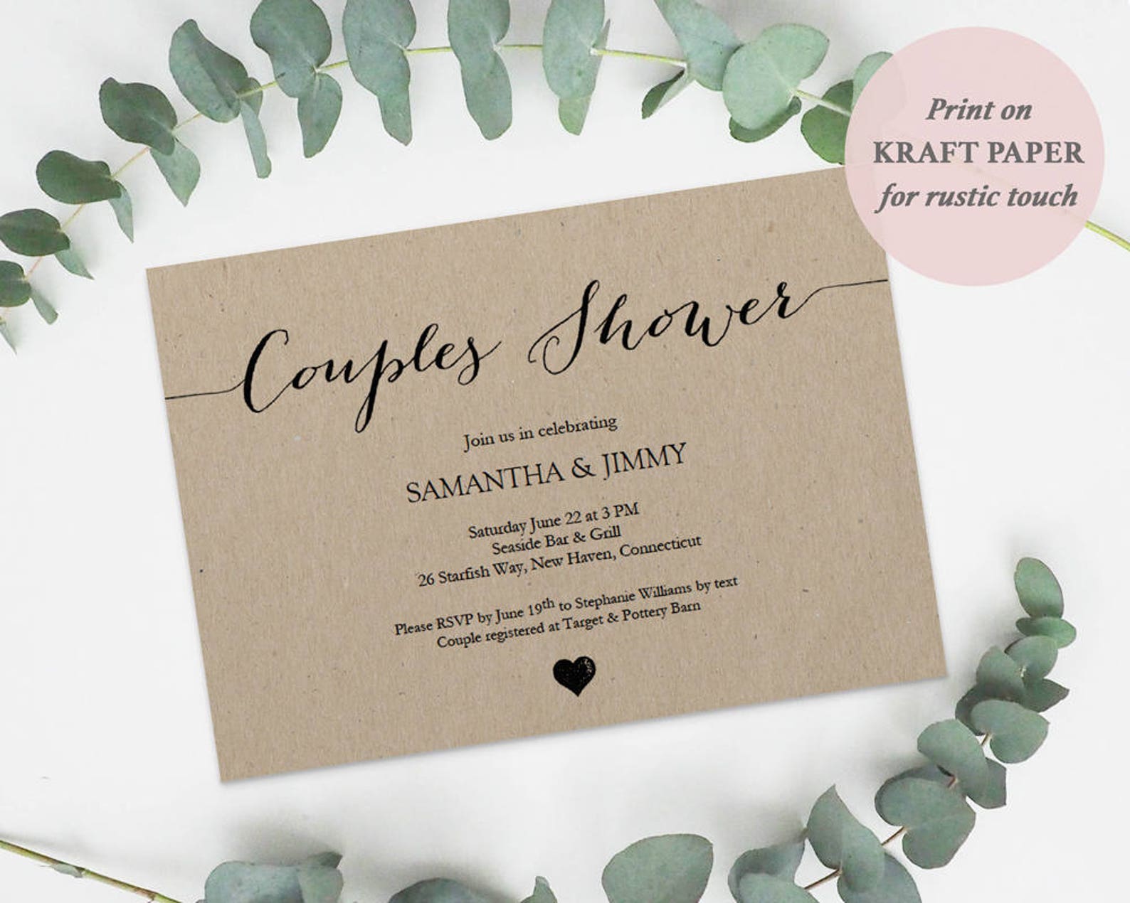 Couples Shower Invite DIY Printable Invitation Template - Etsy