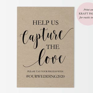 Printable Hashtag Sign Wedding Social Media Sign Instagram Sign Capture the Love Sign Instant Download 8x10 and 5x7 GD0114 image 4
