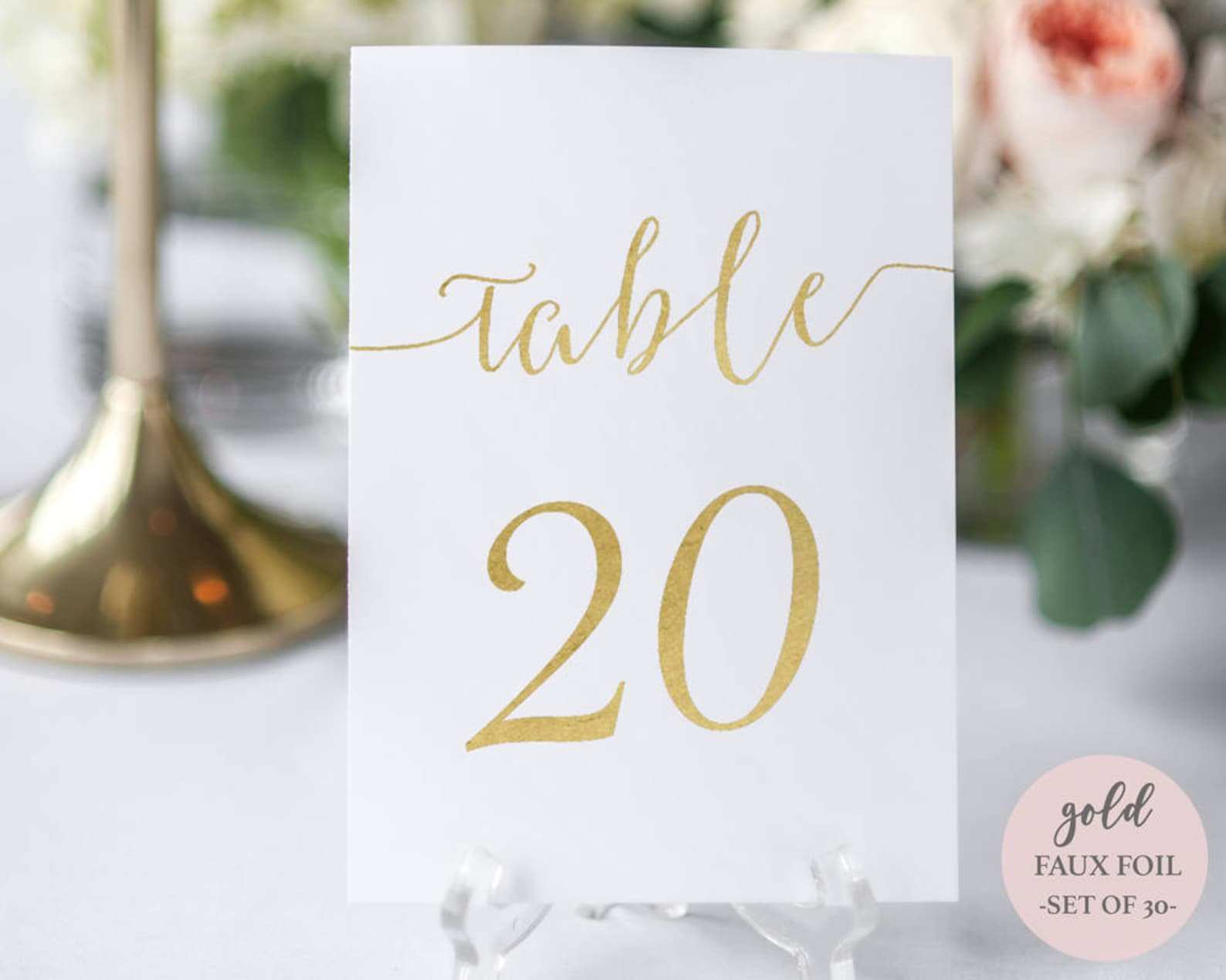 Gold Table Numbers Printable Gold Faux Foil Table Card Set - Etsy