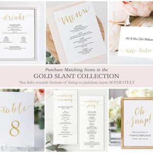 Gold Drinks Bar Menu Sign Printable Instant Download Editable PDF Signature Cocktails sign Wedding bar menu 8x10 inches GD0809 image 5