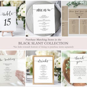 Black Welcome Card Printable Instant Download DIY Template Editable PDF Calligraphy style Script Wedding 4x9 inches GD0722 image 6