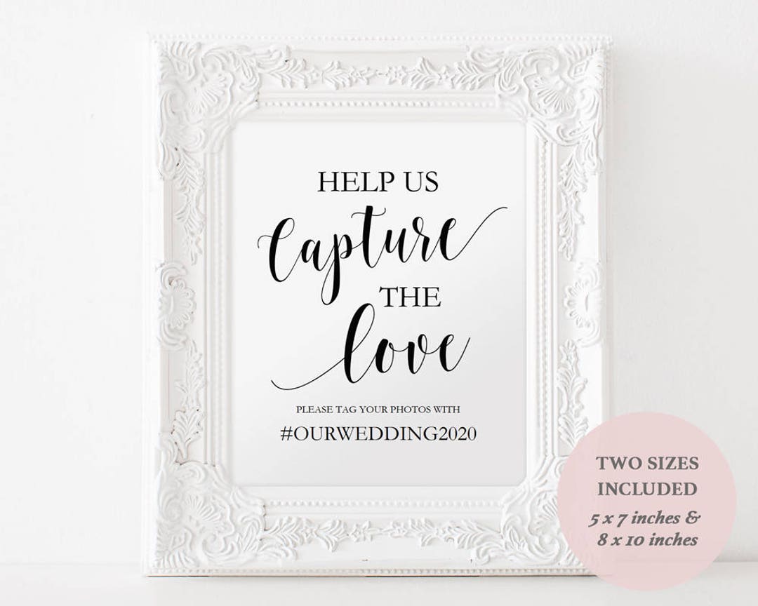Printable Hashtag Sign Wedding Social Media Sign Instagram - Etsy