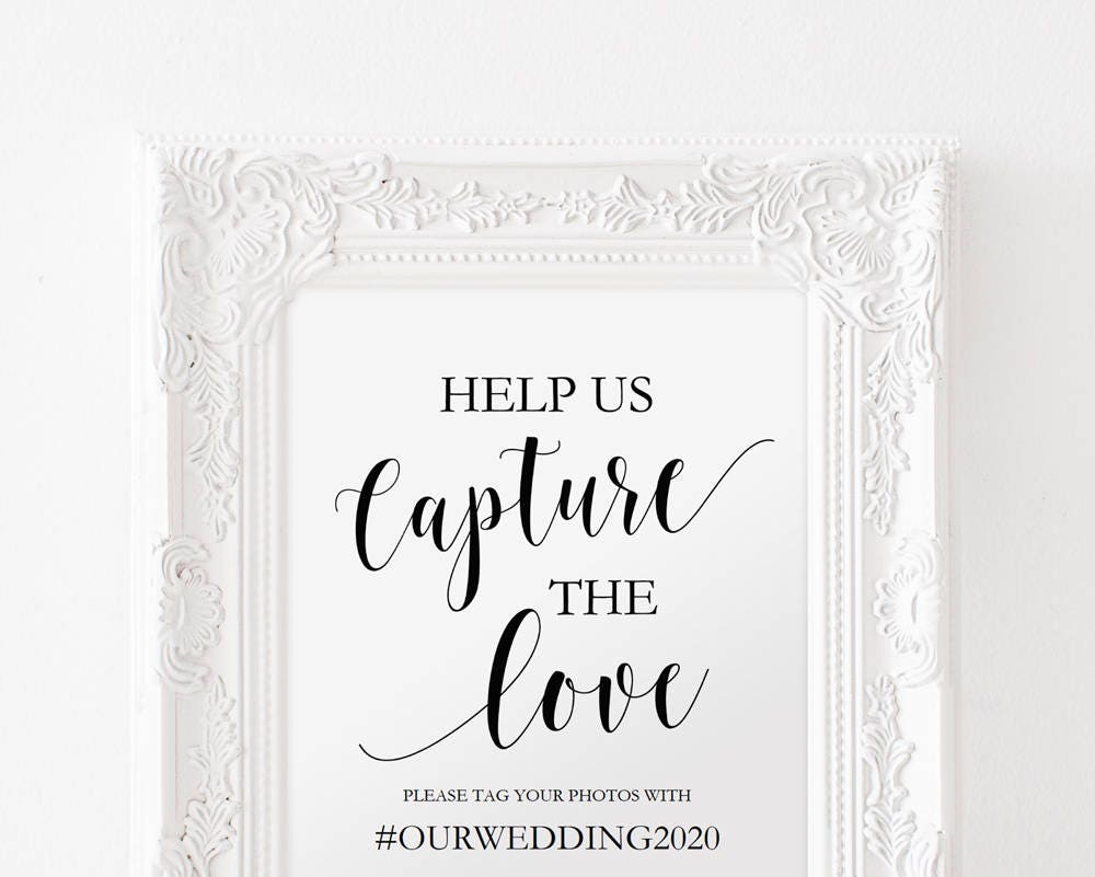 Printable Hashtag Sign Wedding Social Media Sign Instagram | Etsy