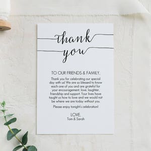 Thank You Printable Card Favor or Welcome Bag Instant Digital Download Editable PDF Wedding Printable 4 x 6 inches GD0721 image 1