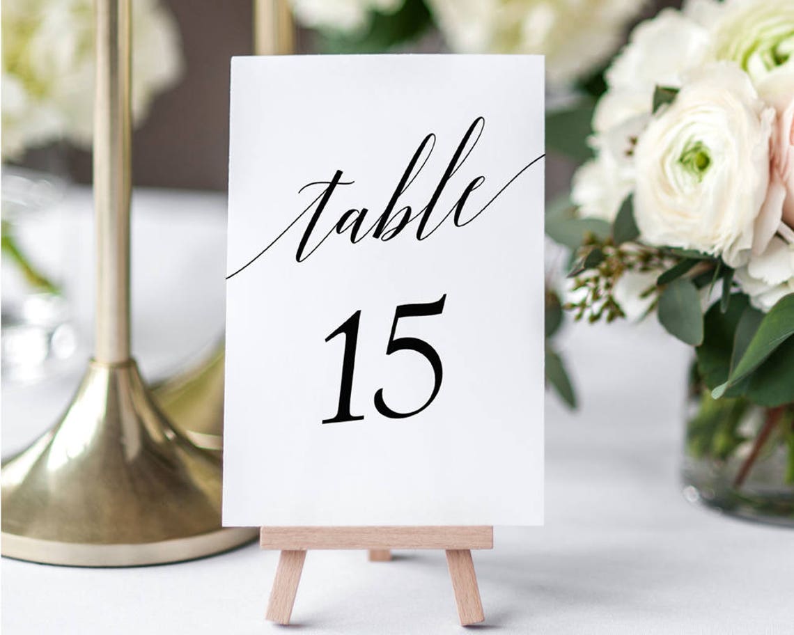 Printable Black Table Number Set Includes Numbers 145 and Etsy