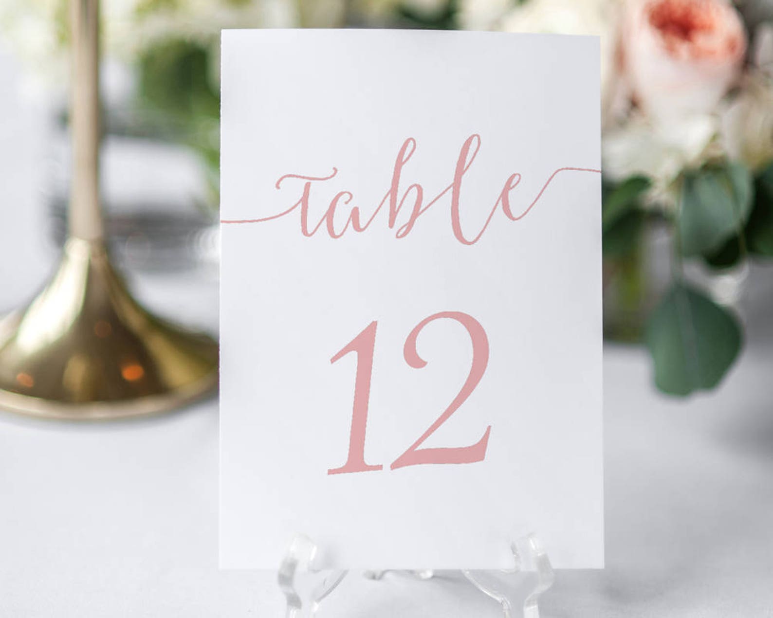 Blush Table Number Printable Cards Tables 130 Framable Etsy