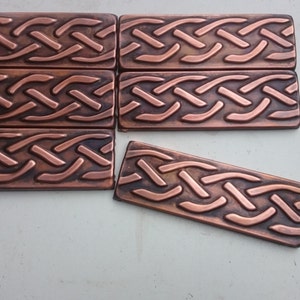 Copper tiles,  SET OF 10 TILES, unique copper decors for your wall