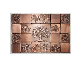 Azulejos de diseño celta JUEGO de 21 Protector contra salpicaduras de COBRE tamaño 24''x16''