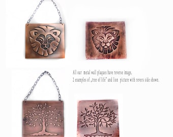 Leo Zodiac Sign, Copper Metal Wall Art Plaque