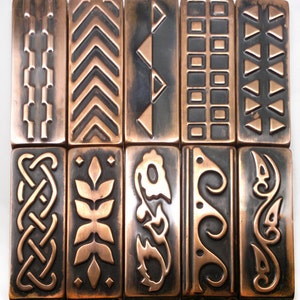 Copper tiles,  SET OF 10 TILES, unique copper decors for your wall