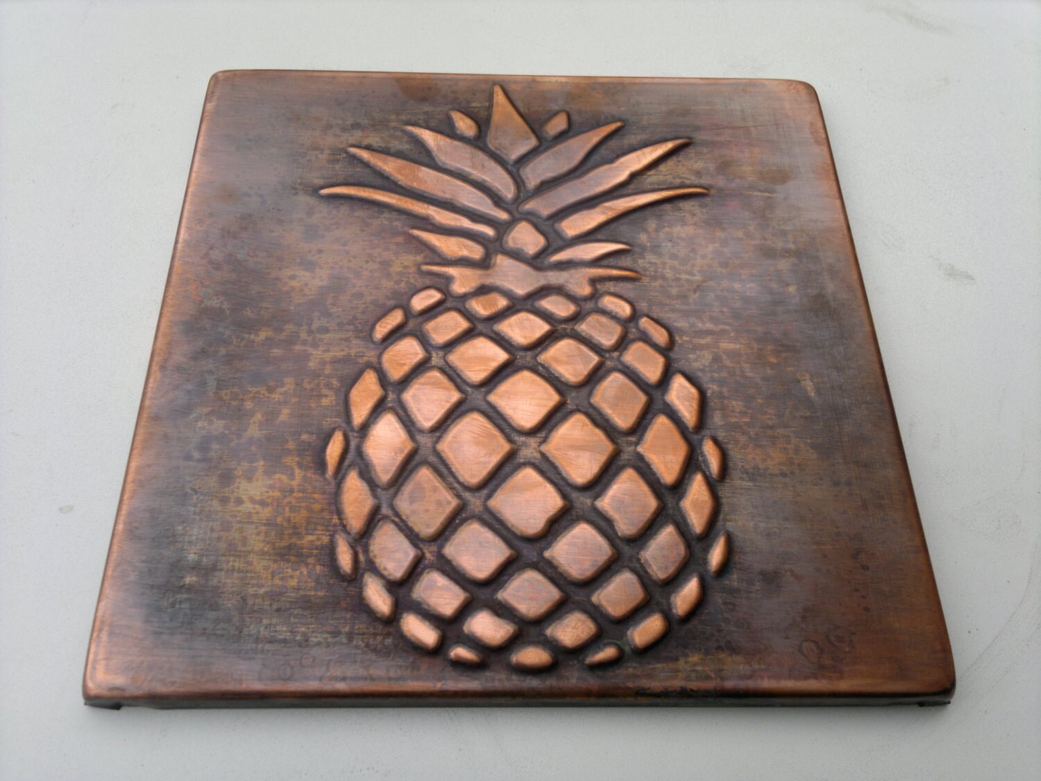 Pineapple Tile Pineapple Wall Art Pineaplle Decor Copper Etsy