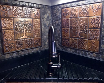 Tree of life and celtic tiles, 13 tiles set