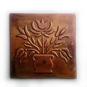 diagonal 8x8 Pot of flower, flowers tiles, tile flower