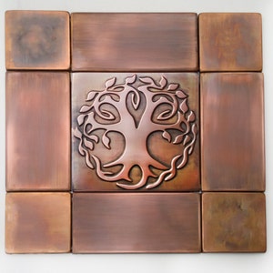 Copper wall, Handmade tiles,  SET of  COPPER TILES , Lovely combination of copper tiles that will make great kitchen basckplash