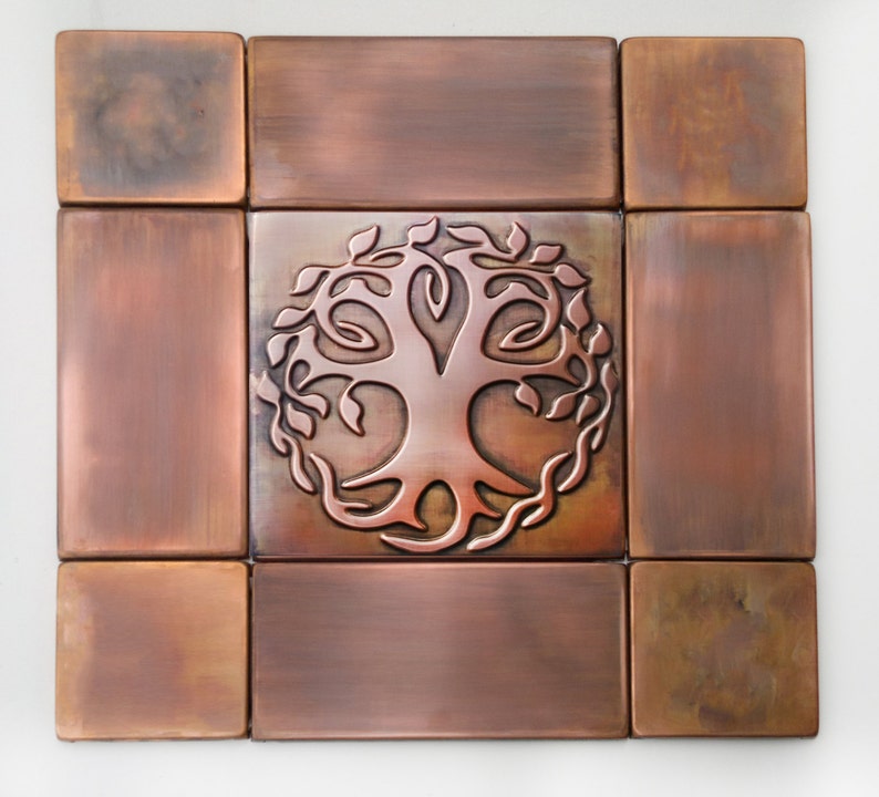 Copper Wall Handmade Tiles SET of COPPER TILES Lovely Etsy