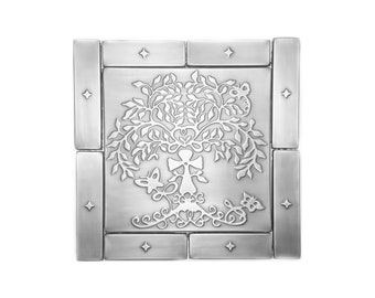 Azulejos metálicos con diseño del Árbol de la Vida, revestimiento de pared de cobre para cocina, decoración de pared (40,6 x 40,6 cm)