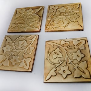 Metal tiles,  Kitchen backsplash , backsplash tiles,SET OF 4 TILES, rustic,   copper metal wall art, brown home décor, accent  tiles, patina