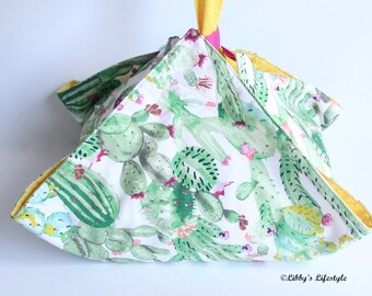 Cactus casserole carrier - Prickly Pear handmade casserole tote - Potluck caddy - Hostess Housewarming gift.