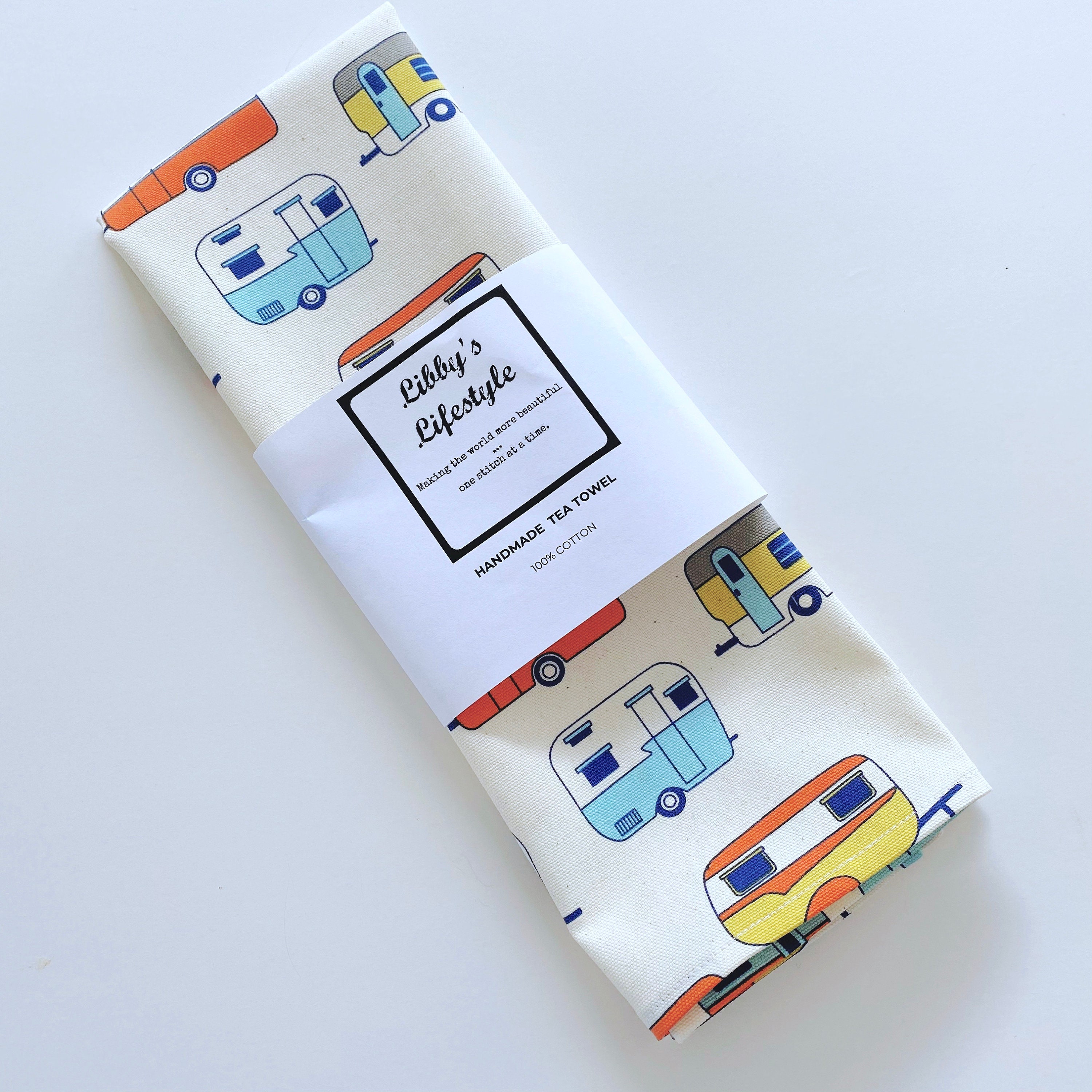 Vintage Caravans Tea Towel. Retro Caravans Dish Towel. Etsy