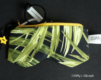 NEW SALE PRICE. Palm leaves Glasses case. Tropical style Sunglasses case.