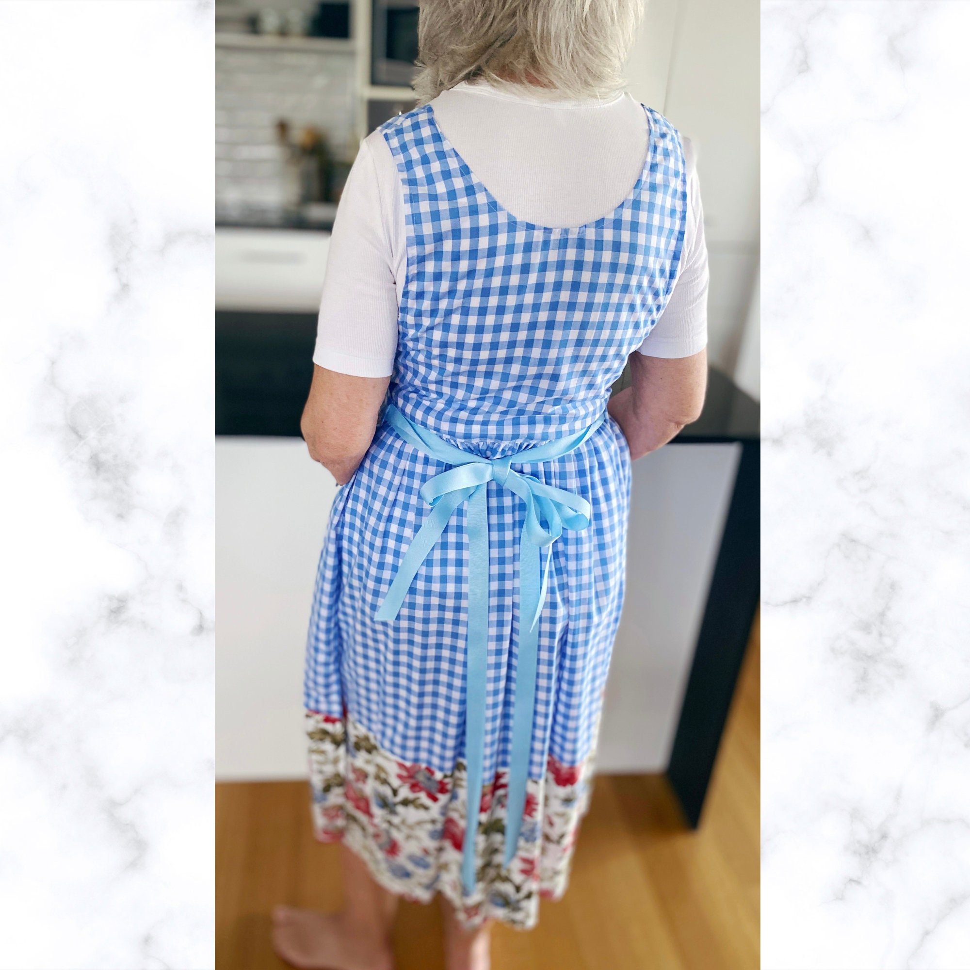 blue gingham apron dress Bluebell Gingham Apron
