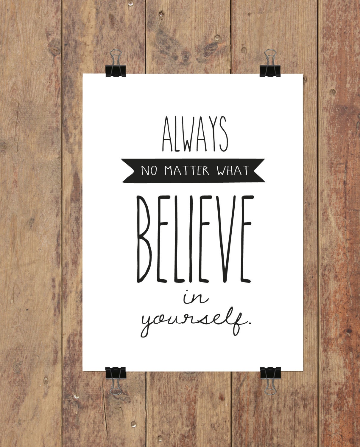 Printable Believe in Yourself Poster Large Inspirational Quote - Etsy