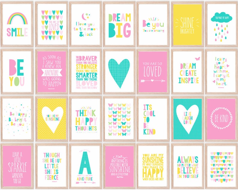 Girls Printable Art Girls Digital Print Girls Wall Decor | Etsy