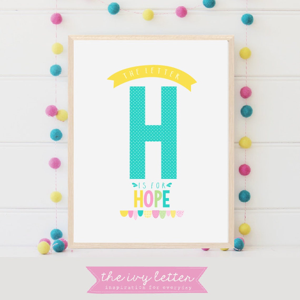 The Letter H is for Hope Poster Alphabet Design Digital Etsy
