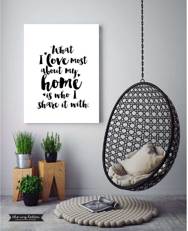 What I love most about my Home Quote Black and White Poster | Etsy