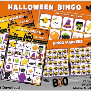 Halloween Bingo Game - Instant Download - Printables - Party Game - Picture Bingo