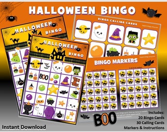 Halloween Bingo Game - Instant Download - Printables - Party Game - Picture Bingo