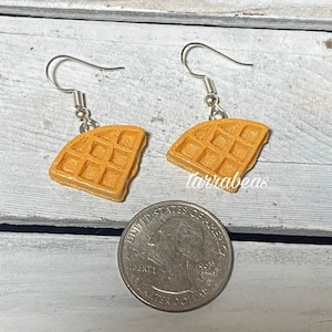 Waffle Dangle Hook Earrings - Quirky & Fun Fashion Jewelry