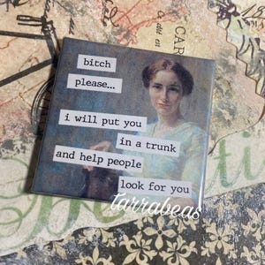 Funny Magnet  #166 - Fridge Magnet - Vintage Inspired - I will put you in a trunk and help people look for you..