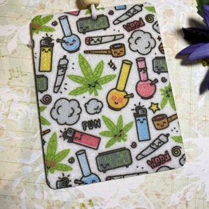 Cute Air Freshener for Home or Car - Unscented - DIY - Reuseable Air Freshies - Weed 420 Marijuana Smoke