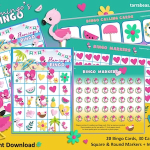 The Pink Flamingo&#39;s Printable Bingo Party Game - Picture Bingo
