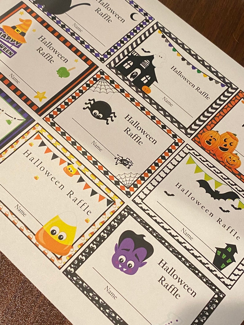 Hallows Week Raffle Tickets Halloween Theme Raffle Tickets V2 Printable - Instant Download - Etsy