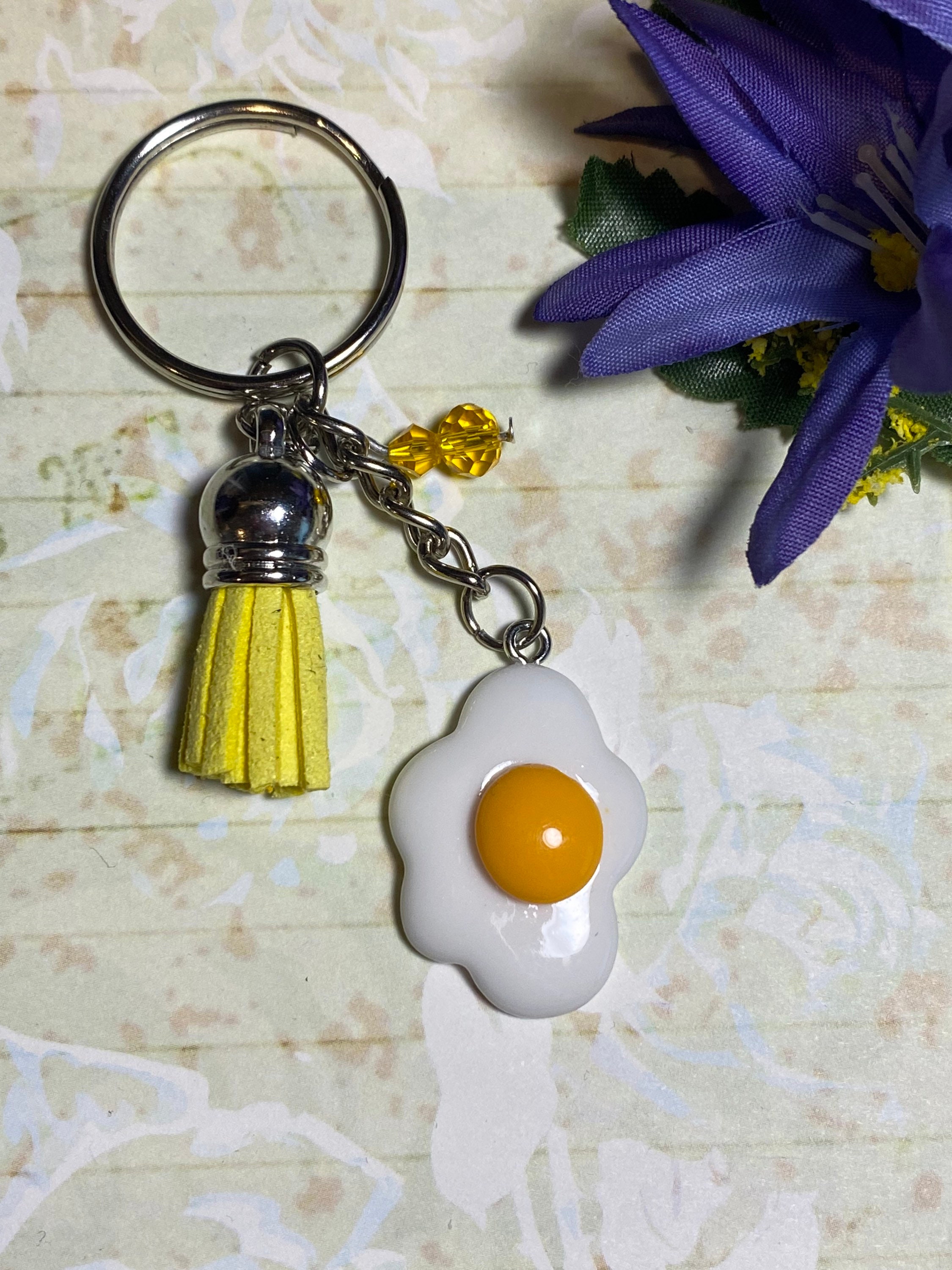 Sarkoyar Fried Egg Keychain Lightweight Bag Decoration Egg Sheet