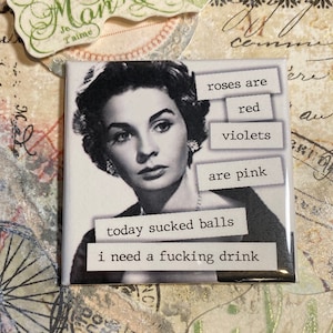 Funny Vintage - Fridge Magnet #052  - Roses are red…