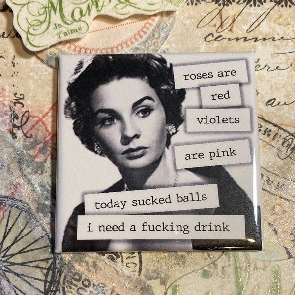 Funny Vintage - Fridge Magnet #052  - Roses are red…