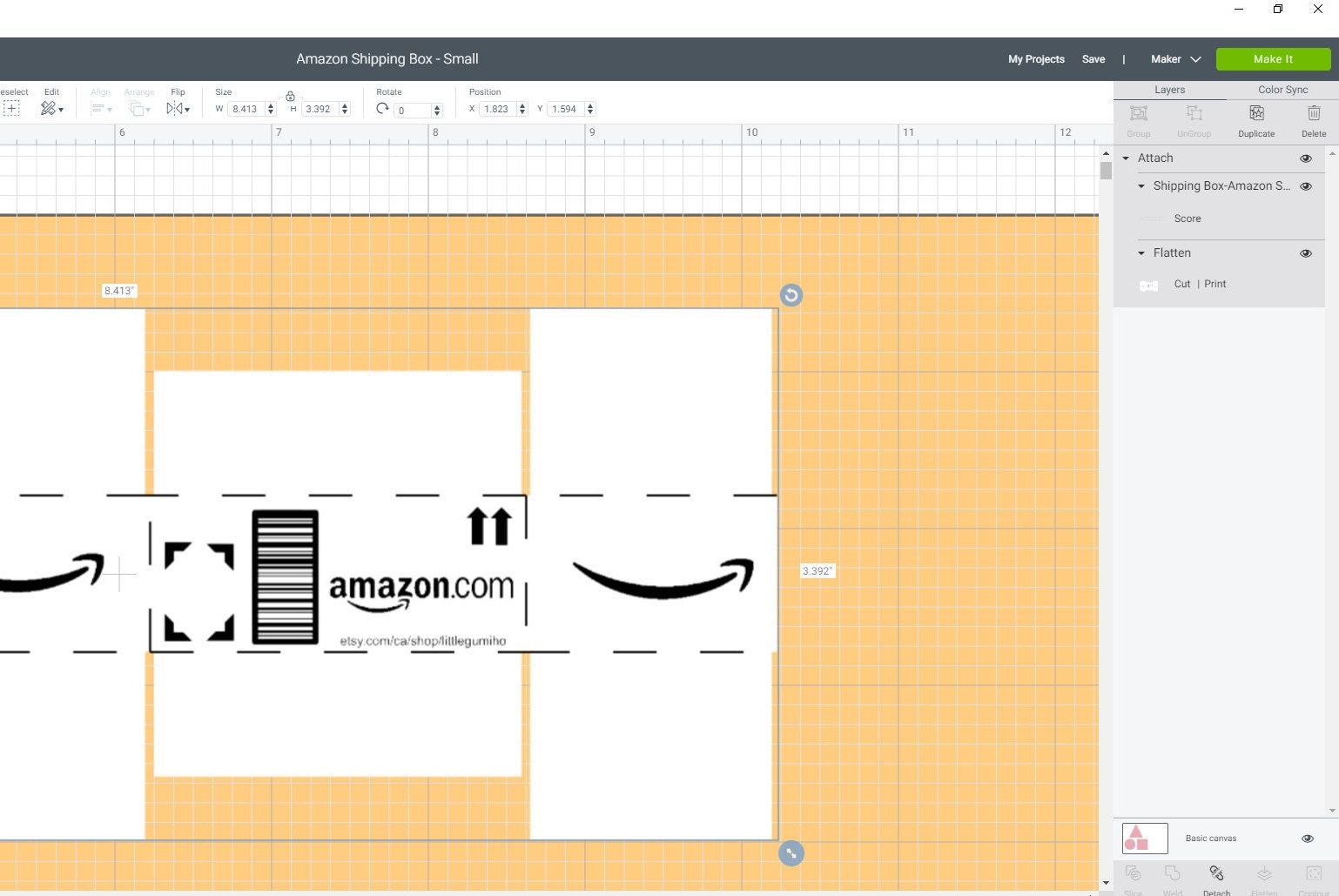 SVG File and PNG File Amazon Box Ornament for Cricut Cutting Machine Etsy