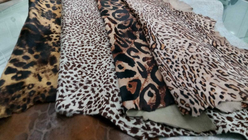 Hair on hide calf hair-on leather hide leopard cheetah animal print #ay0830-3