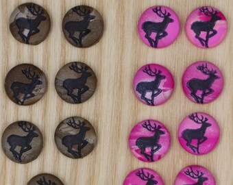 Hunting - Fishing Handmade  Polymer Clay Button Sets/Embellishments: Trout, Deer