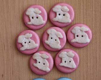 Animal Button sets: rabbits, blue elephants, yellow ducks, bear, dinosaurs- great for sweaters, children's clothing, unique clay buttons